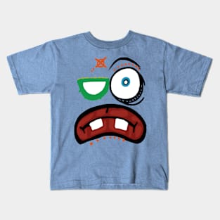 Kawaii Funny Weird Face Kids T-Shirt